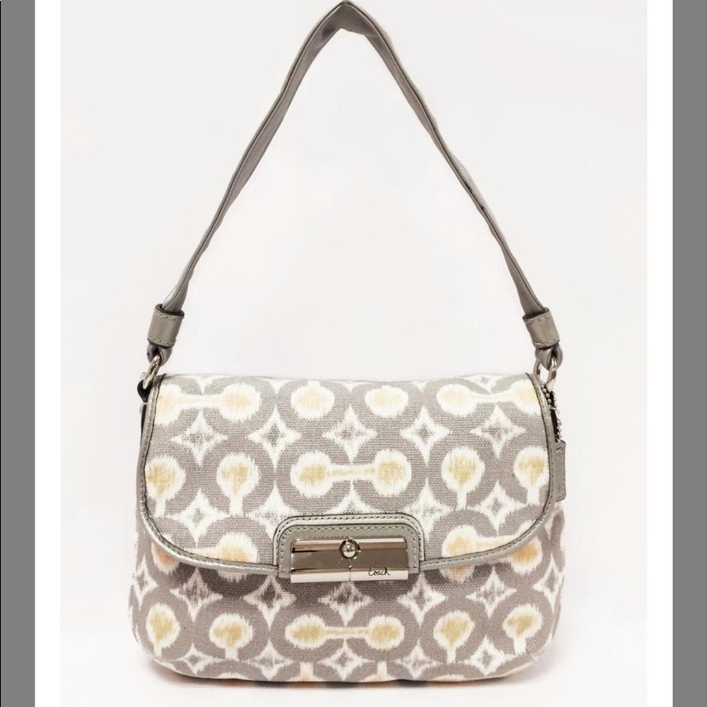 Coach Kristin Ikat Top Handle Pouch 45376 Gray Mul - Picture 4 of 4